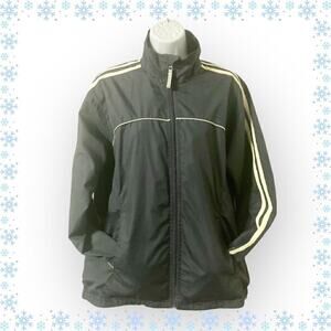 BCG Women's Large Gray Yellow Stripe Track Jacket